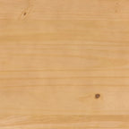 Cama Queen con dosel minimalista de pino negro/natural, 2 personas