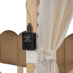 Cama de plataforma de madera maciza para juegos, cama Montessori con techo arqueado y nido para niñas y niños