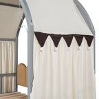 Cama de plataforma de madera maciza para juegos, cama Montessori con techo arqueado y nido para niñas y niños