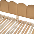 Cama de plataforma de madera maciza para juegos, cama Montessori con techo arqueado y nido para niñas y niños
