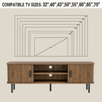 Mueble de TV Tambour Negro/Marrón con Puertas Correderas, Montaje entre 2 Personas, 119 cm o 152 cm de Ancho