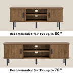 Mueble de TV Tambour Negro/Marrón con Puertas Correderas, Montaje entre 2 Personas, 119 cm o 152 cm de Ancho