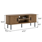 Mueble de TV Tambour Negro/Marrón con Puertas Correderas, Montaje entre 2 Personas, 119 cm o 152 cm de Ancho