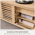 Mesa de centro elevable de mediados de siglo en blanco antiguo/roble natural con almacenamiento, para 1