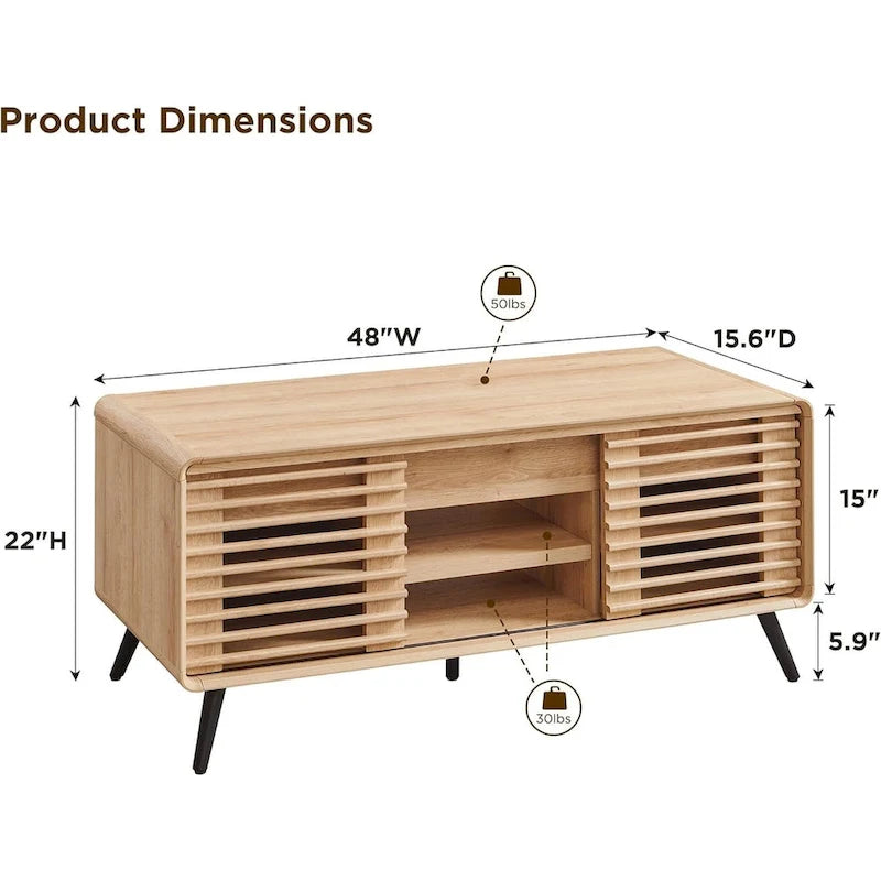 Mesa de centro elevable de mediados de siglo en blanco antiguo/roble natural con almacenamiento, para 1