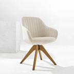 Sillón clásico giratorio multicolor con patas de madera, para 1 persona