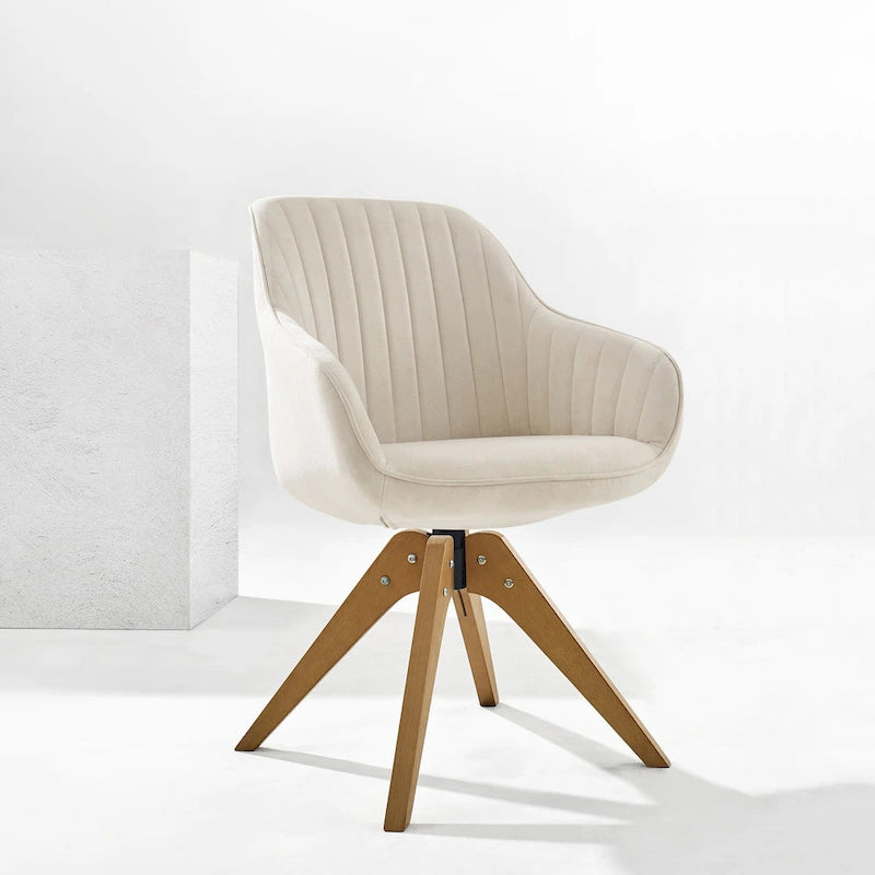 Sillón clásico giratorio multicolor con patas de madera, para 1 persona