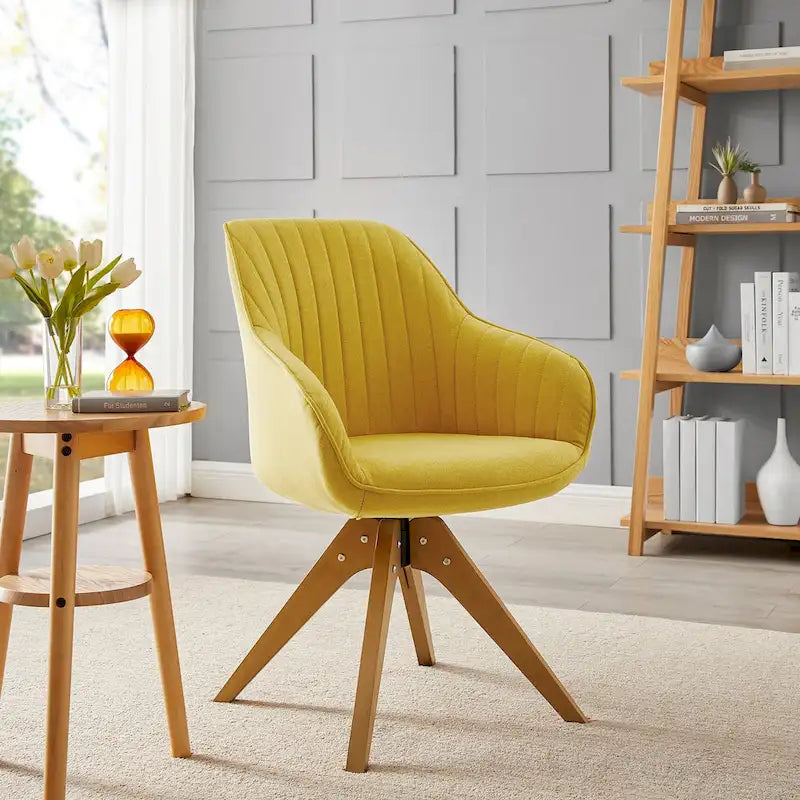Sillón clásico giratorio multicolor con patas de madera, para 1 persona