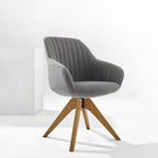 Sillón clásico giratorio multicolor con patas de madera, para 1 persona