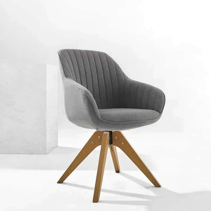 Sillón clásico giratorio multicolor con patas de madera, para 1 persona