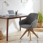 Sillón clásico giratorio multicolor con patas de madera, para 1 persona