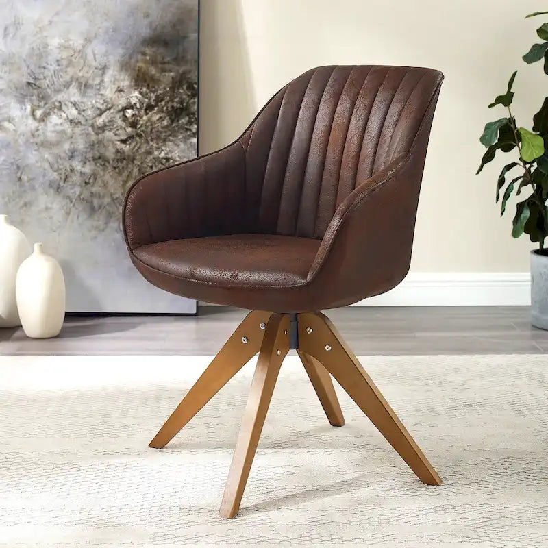 Sillón clásico giratorio multicolor con patas de madera, para 1 persona