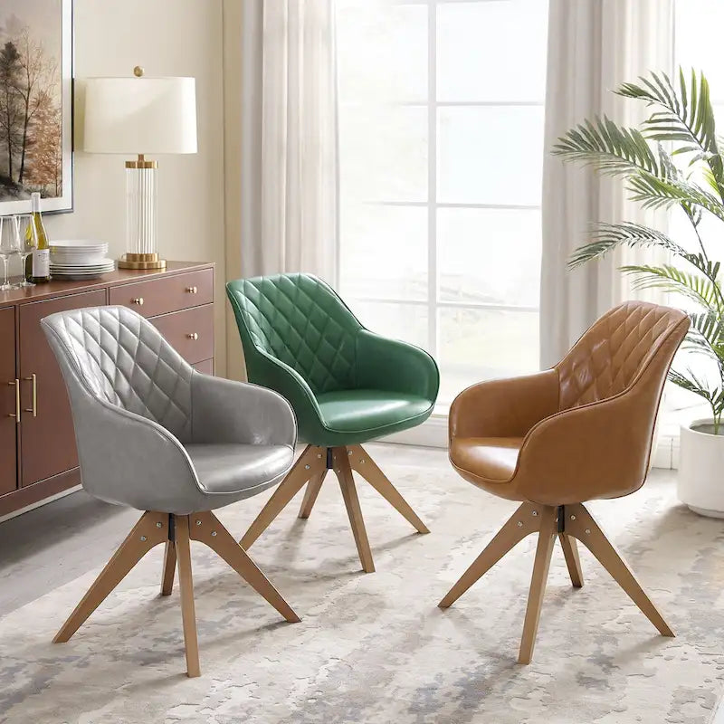 Sillón clásico giratorio multicolor con patas de madera, para 1 persona