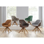 Sillón clásico giratorio multicolor con patas de madera, para 1 persona