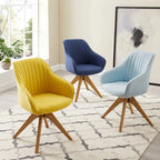 Sillón clásico giratorio multicolor con patas de madera, para 1 persona