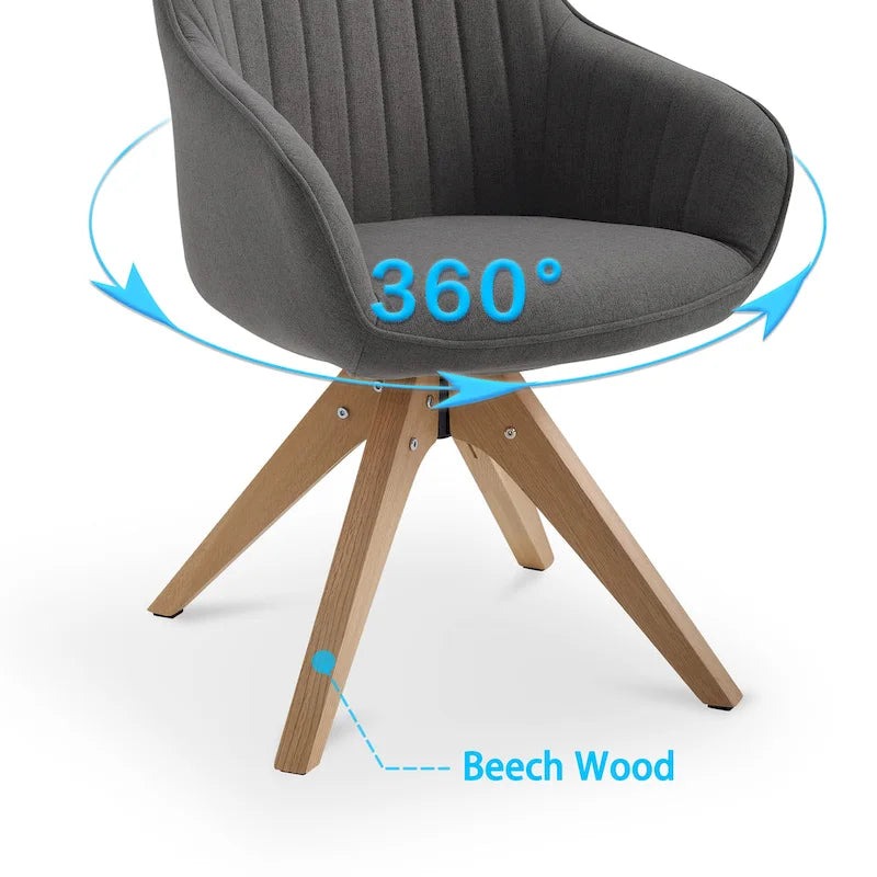 Sillón clásico giratorio multicolor con patas de madera, para 1 persona