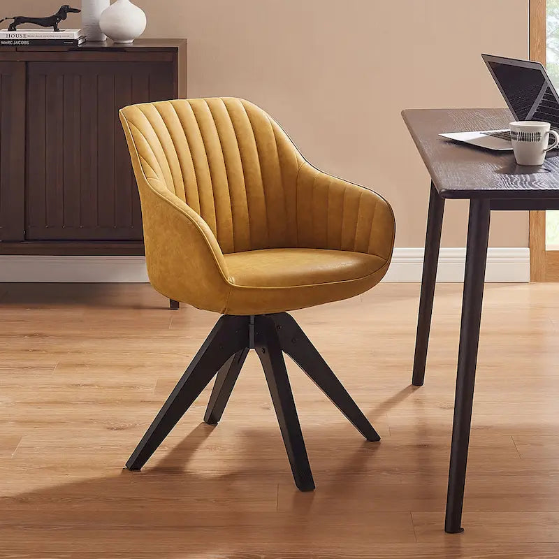 Sillón clásico giratorio multicolor con patas de madera, para 1 persona