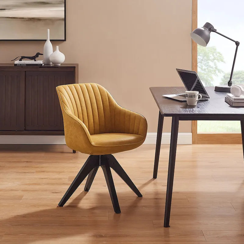 Sillón clásico giratorio multicolor con patas de madera, para 1 persona