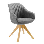 Sillón clásico giratorio multicolor con patas de madera, para 1 persona