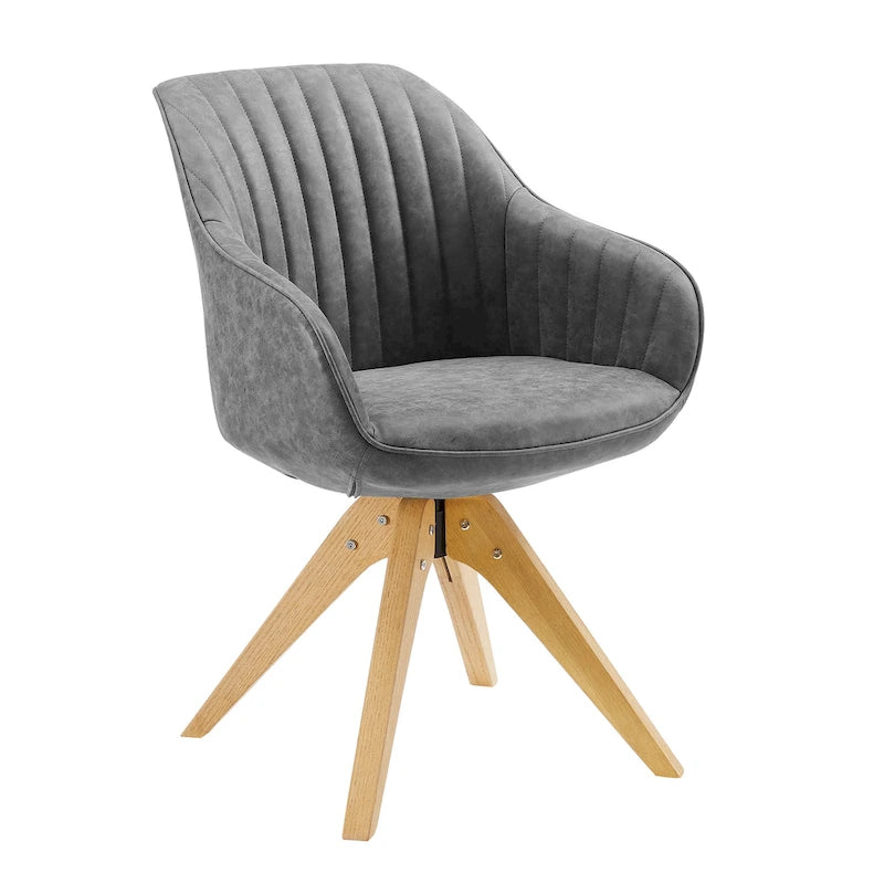 Sillón clásico giratorio multicolor con patas de madera, para 1 persona