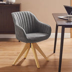 Sillón clásico giratorio multicolor con patas de madera, para 1 persona