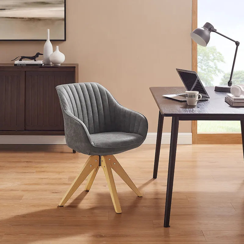 Sillón clásico giratorio multicolor con patas de madera, para 1 persona
