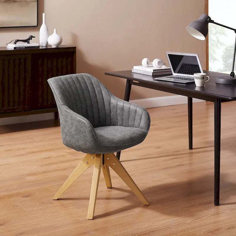 Sillón clásico giratorio multicolor con patas de madera, para 1 persona