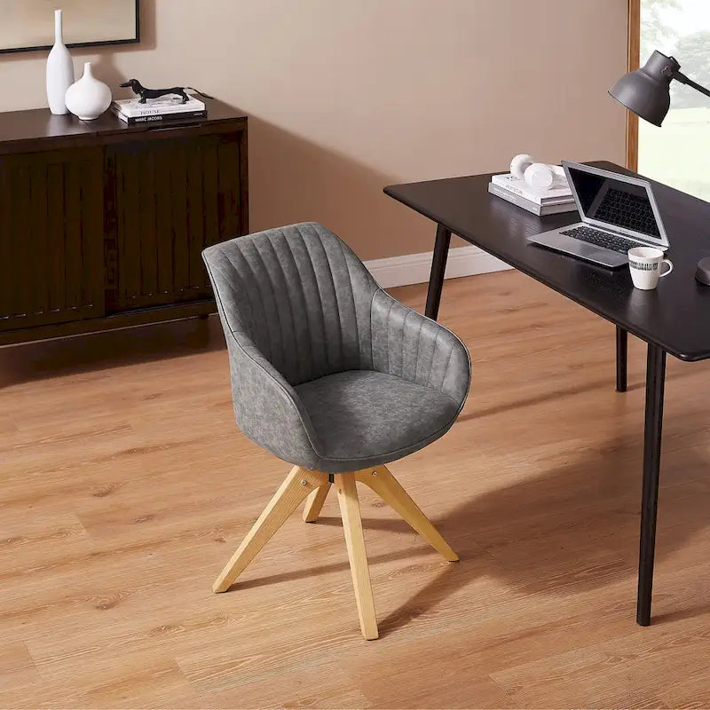 Sillón clásico giratorio multicolor con patas de madera, para 1 persona