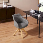 Sillón clásico giratorio multicolor con patas de madera, para 1 persona