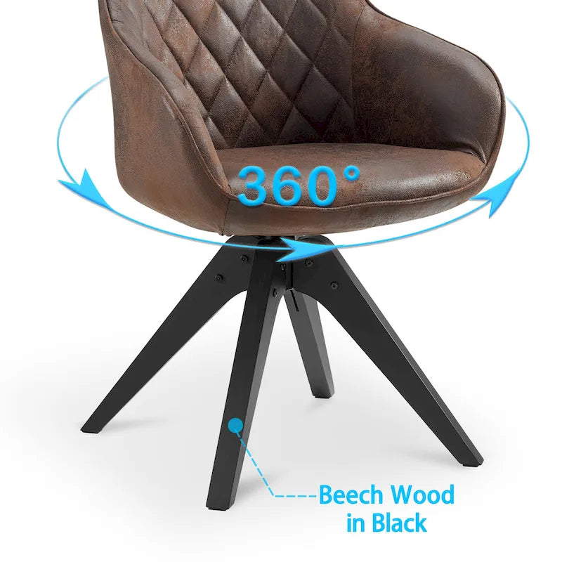 Sillón clásico giratorio multicolor con patas de madera, para 1 persona