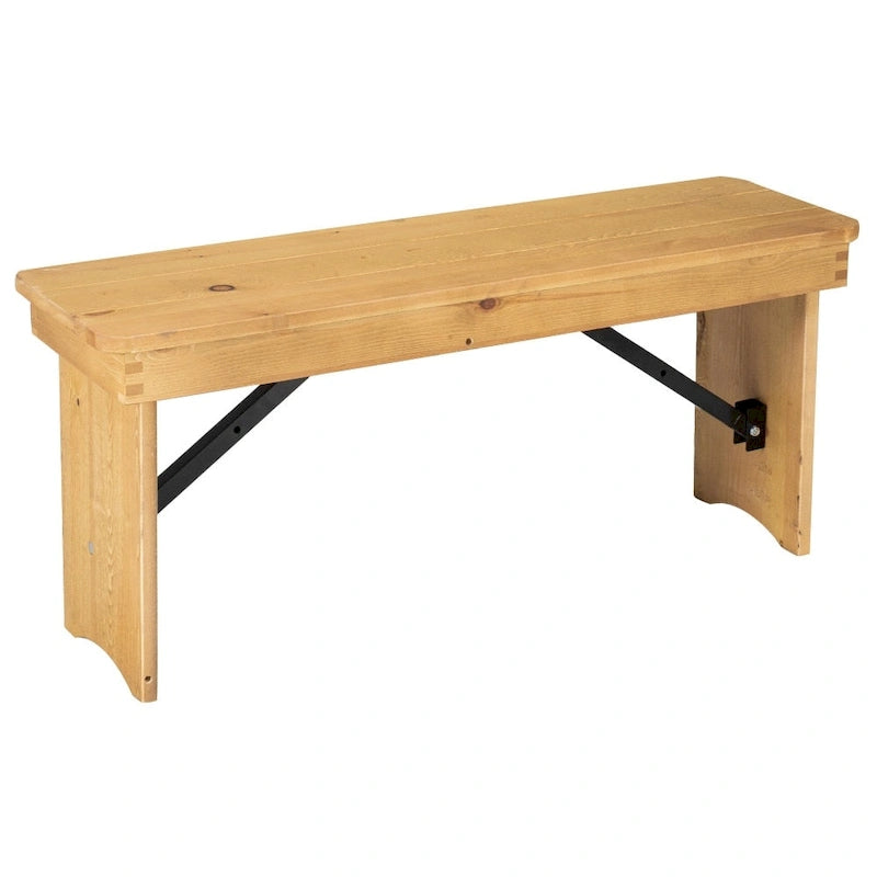 Banco rústico plegable de granja de pino macizo antiguo de 40 x 12