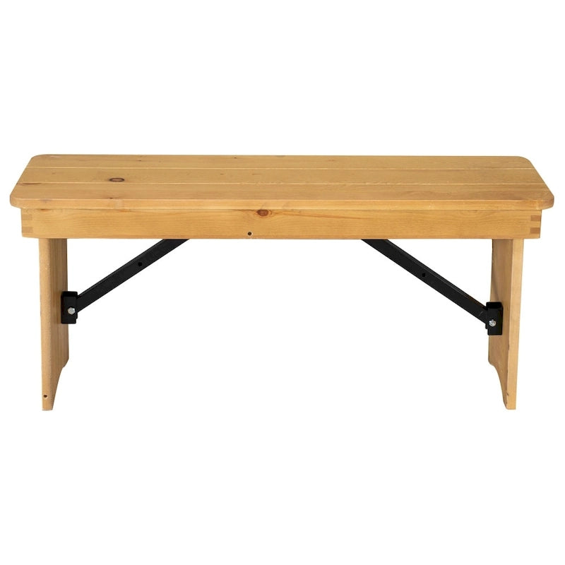 Banco rústico plegable de granja de pino macizo antiguo de 40 x 12