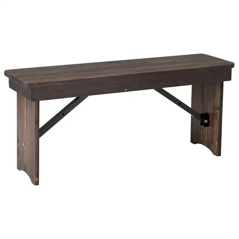 Banco rústico plegable de granja de pino macizo antiguo de 40 x 12