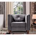 Sillón de terciopelo machacado, capitoné, gris/negro/marfil/azul/rosa/verde, 1 plaza