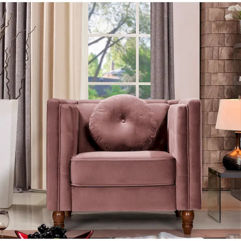 Sillón de terciopelo machacado, capitoné, gris/negro/marfil/azul/rosa/verde, 1 plaza
