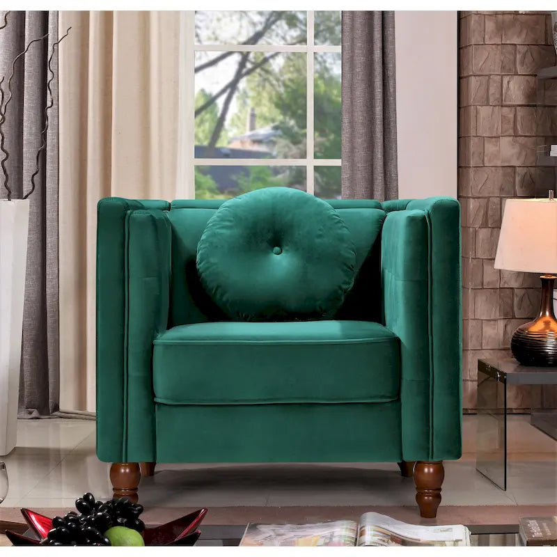 Sillón de terciopelo machacado, capitoné, gris/negro/marfil/azul/rosa/verde, 1 plaza