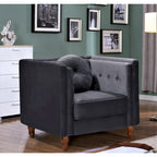 Sillón de terciopelo machacado, capitoné, gris/negro/marfil/azul/rosa/verde, 1 plaza