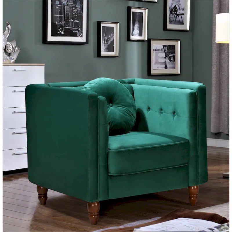 Sillón de terciopelo machacado, capitoné, gris/negro/marfil/azul/rosa/verde, 1 plaza