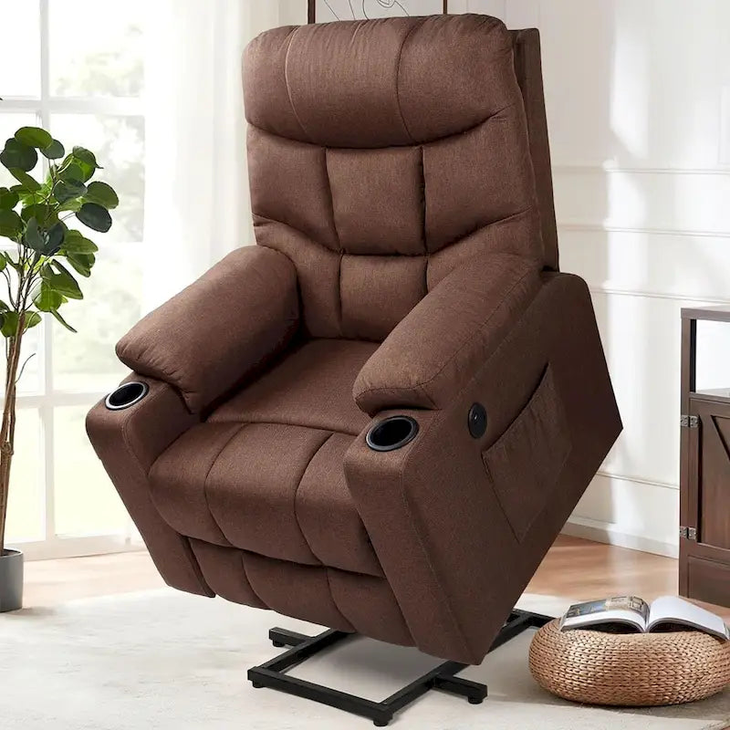 Sillón reclinable elevador eléctrico AECOJOY para adultos mayores con masaje y puerto de carga USB