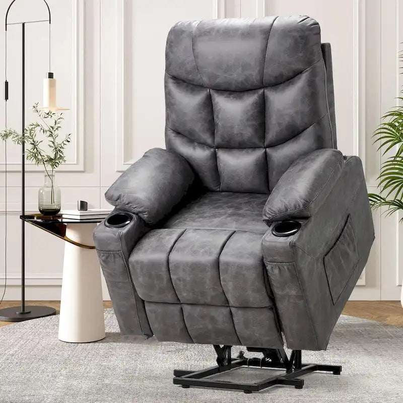 Sillón reclinable elevador eléctrico AECOJOY para adultos mayores con masaje y puerto de carga USB