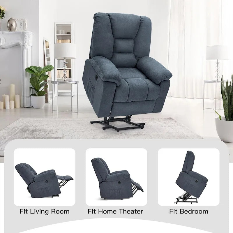Sillón reclinable elevador eléctrico AECOJOY para adultos mayores con masaje y puerto de carga USB