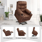Sillón reclinable elevador eléctrico AECOJOY para adultos mayores con masaje y puerto de carga USB