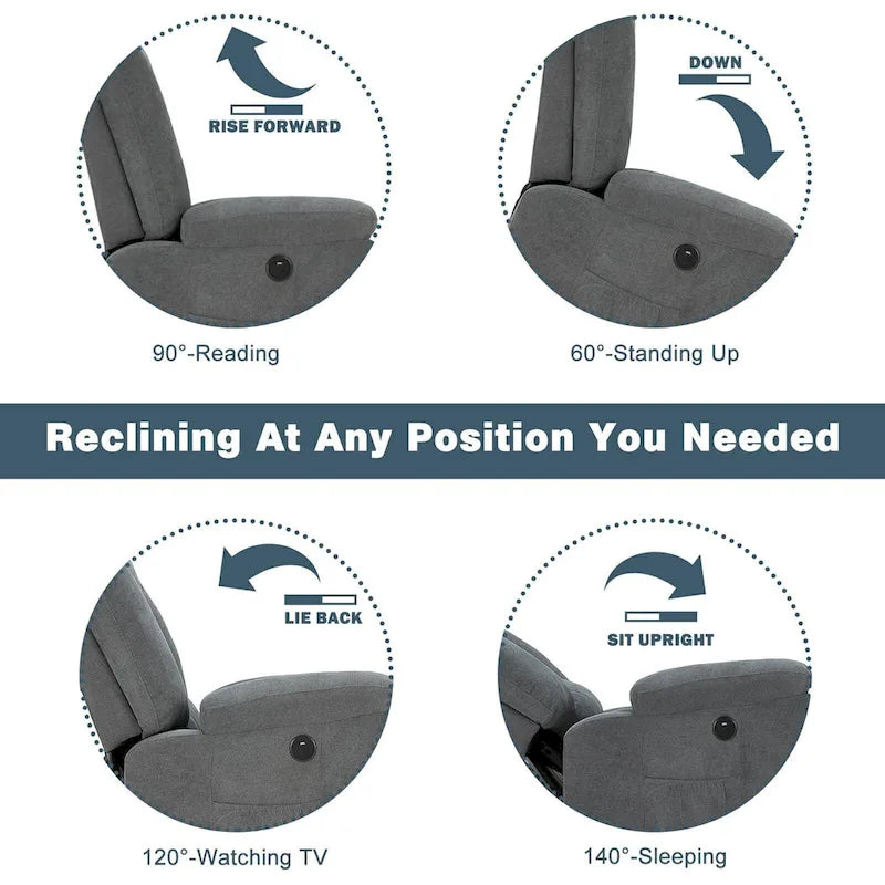 Sillón reclinable elevador eléctrico AECOJOY para adultos mayores con masaje y puerto de carga USB