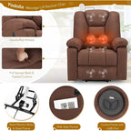 Sillón reclinable elevador eléctrico AECOJOY para adultos mayores con masaje y puerto de carga USB