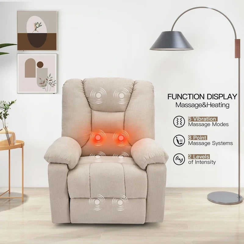 Sillón reclinable elevador eléctrico AECOJOY para adultos mayores con masaje y puerto de carga USB