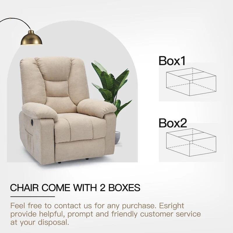 Sillón reclinable elevador eléctrico AECOJOY para adultos mayores con masaje y puerto de carga USB