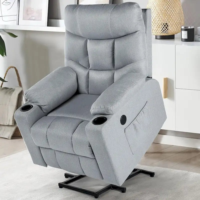Sillón reclinable elevador eléctrico AECOJOY para adultos mayores con masaje y puerto de carga USB