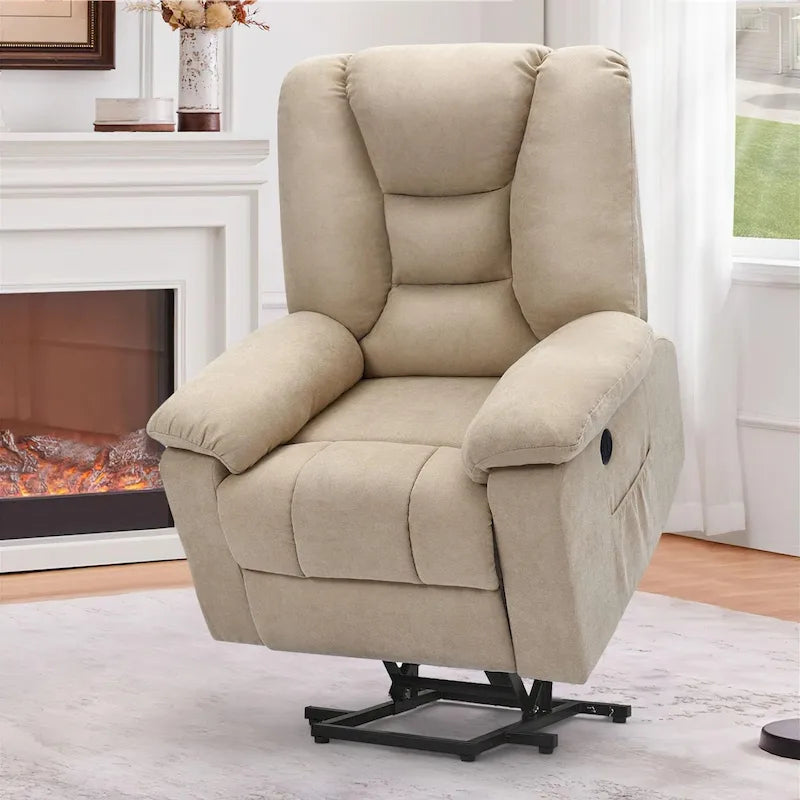 Sillón reclinable elevador eléctrico AECOJOY para adultos mayores con masaje y puerto de carga USB