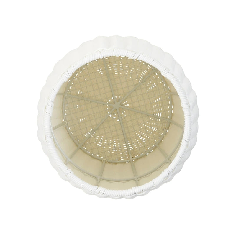 Pedestal de resina imitación mimbre, blanco, corto, individual
