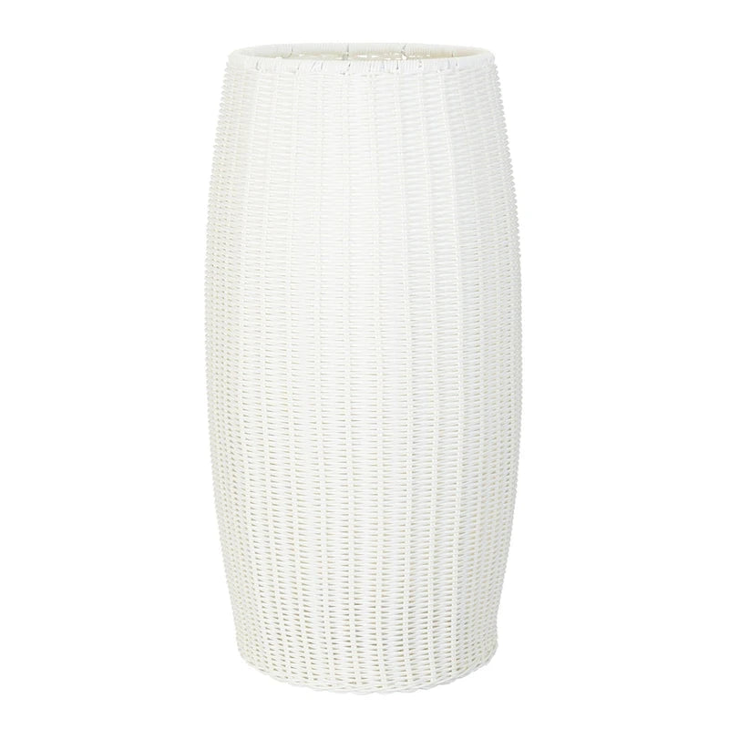 Pedestal de resina imitación mimbre, blanco, corto, individual